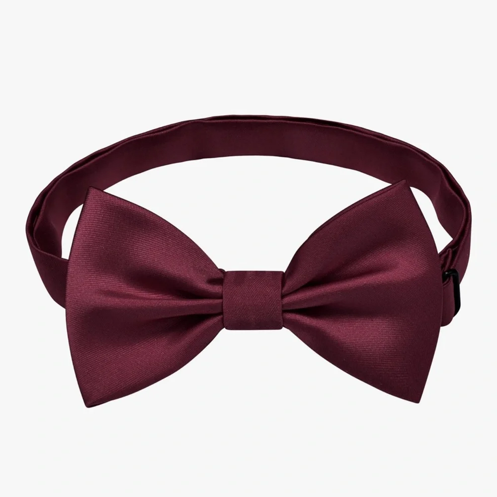 Pre Tied Kids Toddler Adjustable Bow Tie Burgundy Maroon Wedding Party Boys